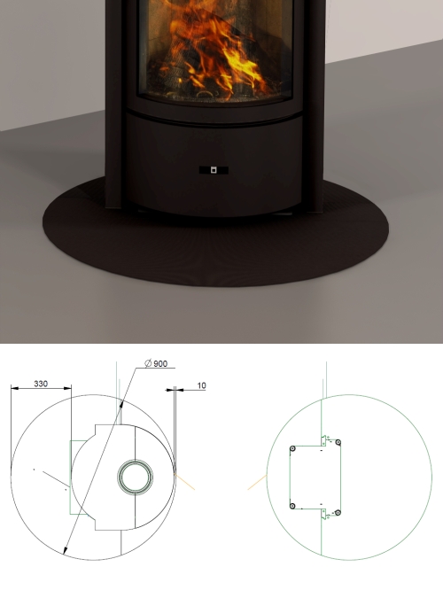 PLAQUE DE SOL STUV 30 STUVGREY