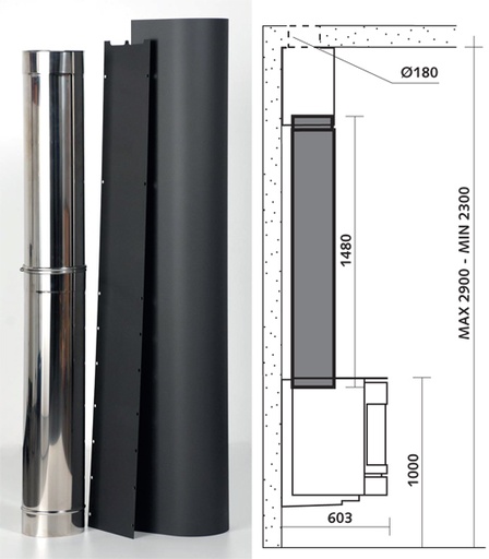 [12002002] 30UP KIT COLONNE CONV ET BUSE 1.48m
